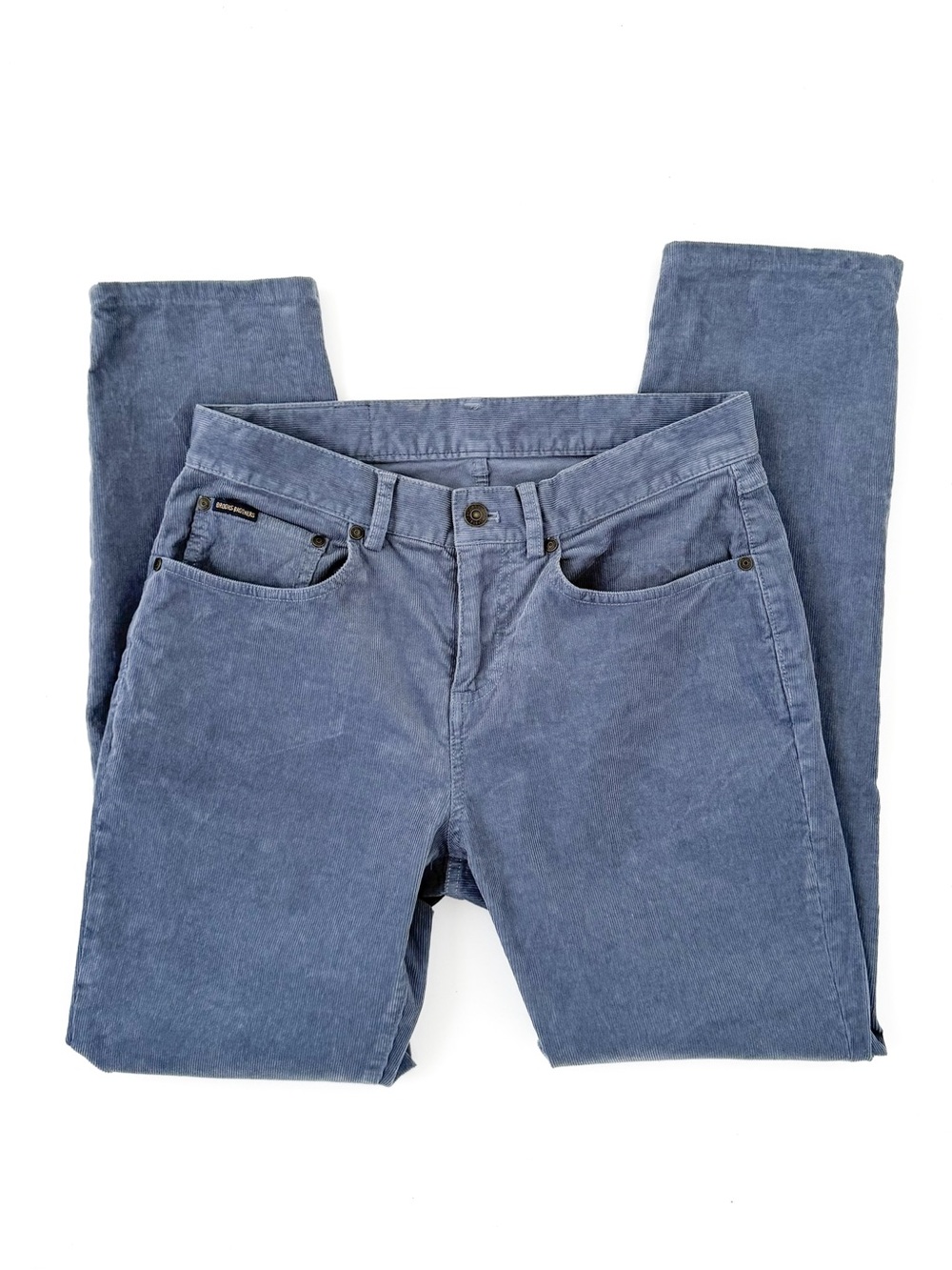 NEW Brooks Brothers Slim Straight Leg Corduroy Pants Light Washed Blue 32x32 Men